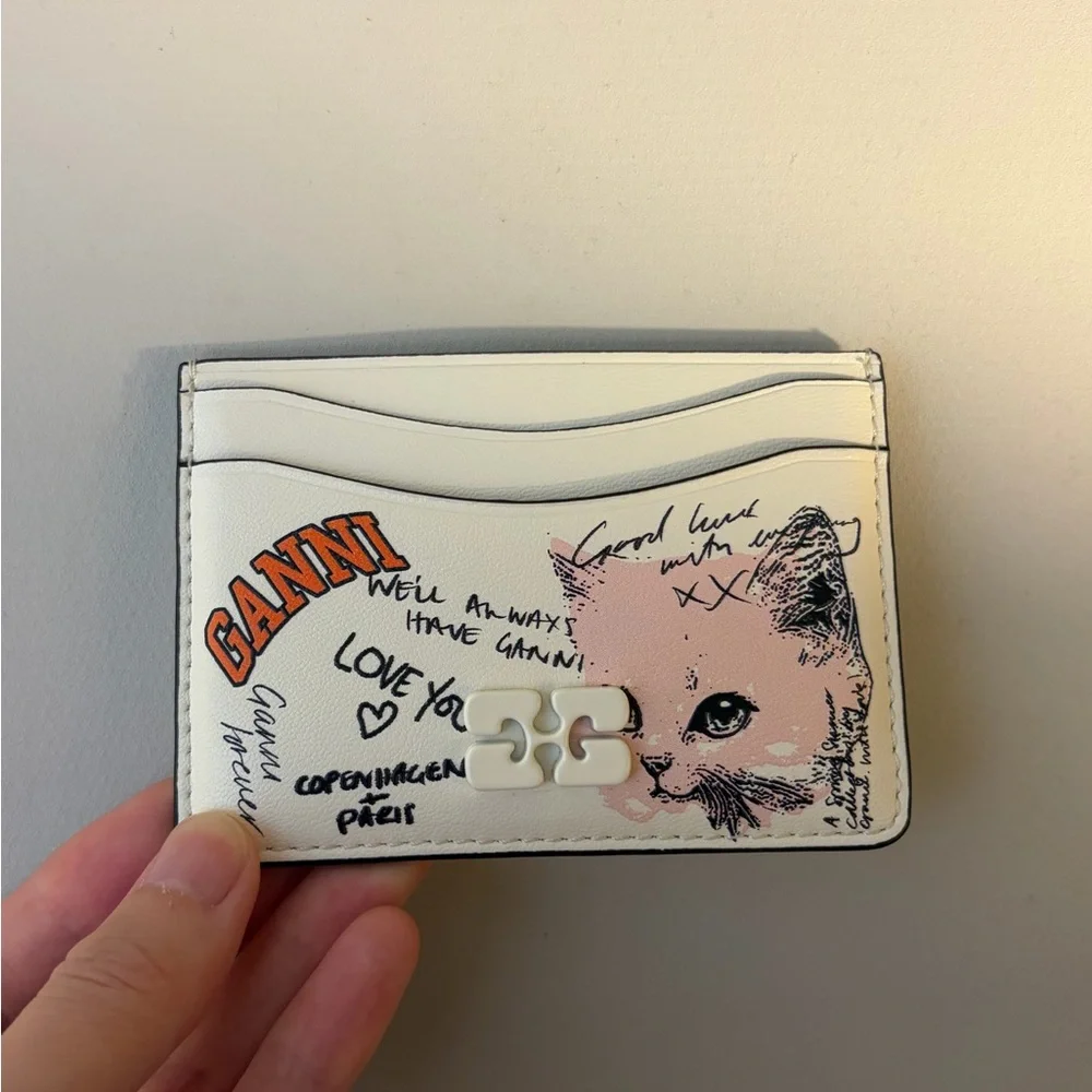 Ganni Women White Wallet Cat - Picture 2 of 6